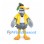 Duck Mascot Costume with Yellow Jacket and Green Cap