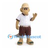 Kangaroo Mascot Costume with White Shirt and Brown Shorts