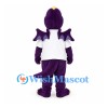 Dragon Mascot Costume in Purple with White Shirt and Small Wings