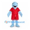 Dolphin Mascot Costume with Red Sports Uniform