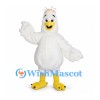 Chicken Mascot Costume in White with Yellow Feet