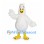 Chicken Mascot Costume in White with Yellow Feet