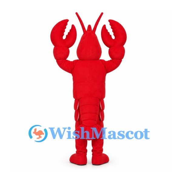 Lobster Mascot Costume in Red with Raised Claws