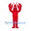 Lobster Mascot Costume in Red with Raised Claws