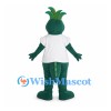 Dragon Mascot Costume in Green with White Shirt