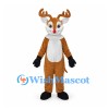 Reindeer Mascot Costume in Brown with White Belly and Antlers