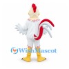 Rooster Mascot Costume in White with Red Comb and Tail