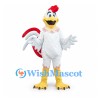 Rooster Mascot Costume in White with Red Comb and Tail