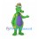 Dragon Mascot Costume in Green with Purple Belly and Yellow Spots