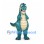 Dinosaur Mascot Costume in Teal with Cream Belly and Long Tail