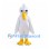 White Bird Mascot Costume with Long Yellow Beak and Layered Wings