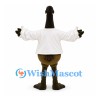 Goose Mascot Costume with White Sports Shirt and Outstretched Wings