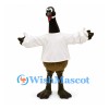 Goose Mascot Costume with White Sports Shirt and Outstretched Wings