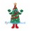 Christmas Tree Mascot Costume with Red Garland and Gold Star