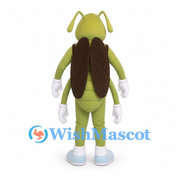 Grasshopper Mascot Costume in Green with Brown Wings