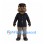 Cat Officer Mascot Costume with Black Uniform and Cap