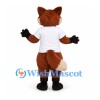 Fox Mascot Costume with White Shirt and Bushy Tail