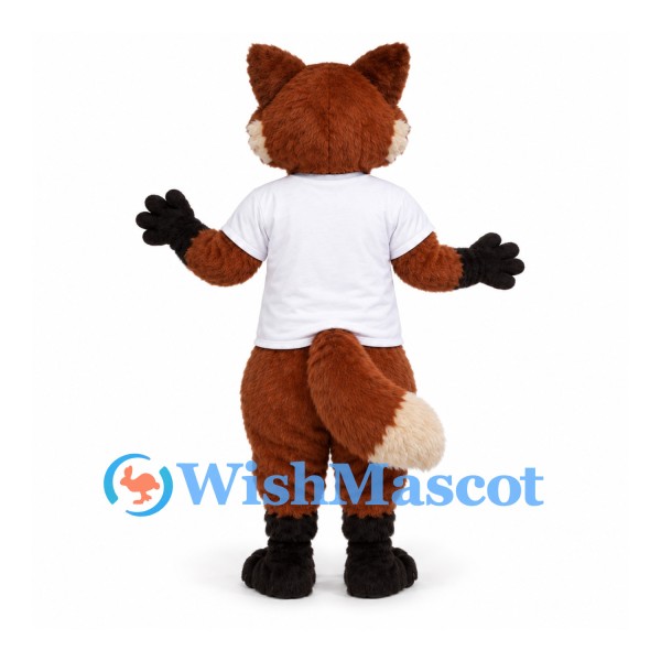Fox Mascot Costume with White Shirt and Bushy Tail