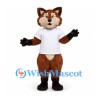 Fox Mascot Costume with White Shirt and Bushy Tail