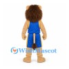 Lion Mascot Costume with Blue Basketball Uniform