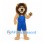 Lion Mascot Costume with Blue Basketball Uniform