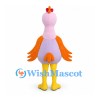 Chicken Mascot Costume in Pink with Orange Wings