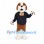 Saint Bernard Mascot Costume with Navy Sweater and Neck Barrel