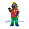Gorilla Mascot Costume with Yellow Hat and Colorful Shirt