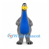 Dinosaur Mascot Costume in Gray with Blue Belly and Yellow Back Stripes