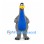 Dinosaur Mascot Costume in Gray with Blue Belly and Yellow Back Stripes