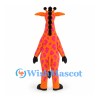 Giraffe Mascot Costume in Orange with Pink Spots