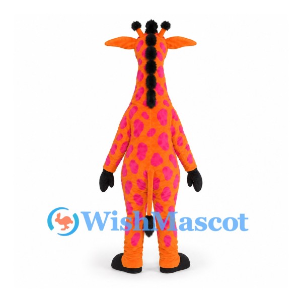 Giraffe Mascot Costume in Orange with Pink Spots