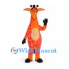 Giraffe Mascot Costume in Orange with Pink Spots