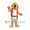 Dog Builder Mascot Costume with Yellow Helmet and Red Safety Vest