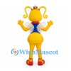 Ant Queen Mascot Costume in Yellow with Crown and Wings
