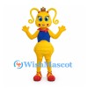 Ant Queen Mascot Costume in Yellow with Crown and Wings