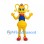 Ant Queen Mascot Costume in Yellow with Crown and Wings