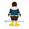 Eagle Mascot Costume with Teal Sweater and Brown Body