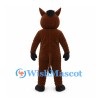 Wild Boar Mascot Costume in Brown with White Belly and Tusks