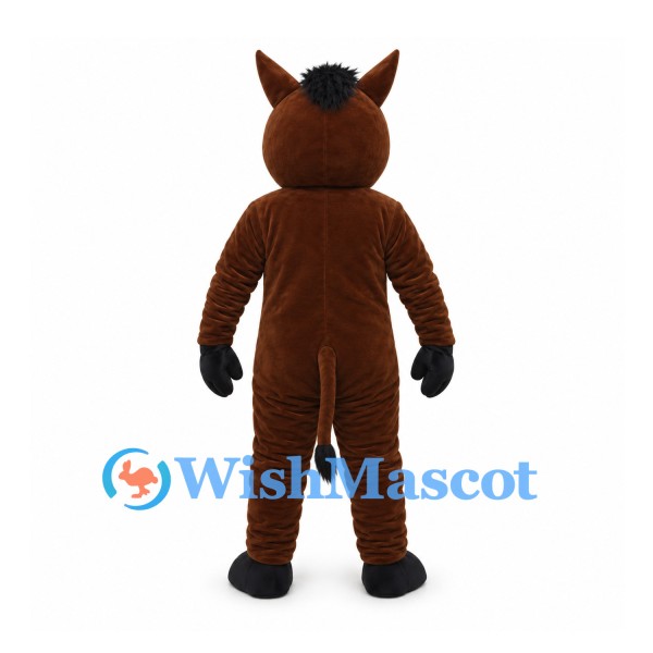 Wild Boar Mascot Costume in Brown with White Belly and Tusks