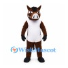 Wild Boar Mascot Costume in Brown with White Belly and Tusks