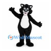 Cat Mascot Costume in Black with White Belly and Pink Nose
