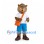 Bear Mascot Costume with White Shirt and Orange Shoulder Bag