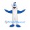 Shark Mascot Costume in Blue with White Belly and Wide Fins