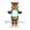 Bear Mascot Costume with White and Green Sports Shirt