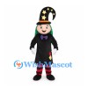 Witch Mascot Costume with Green Hair and Star Hat