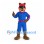 Leopard Racer Mascot Costume with Blue Suit and Red Helmet