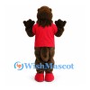 Bear Mascot Costume with Red Shirt and Red Sneakers