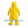 Dinosaur Mascot Costume in Yellow with Black Belly Stripes