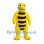 Dinosaur Mascot Costume in Yellow with Black Belly Stripes
